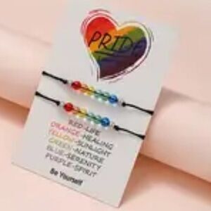 Pride Rainbow Partner Best Friend Bracelets BNWT